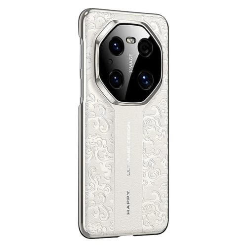 Funda de Cuero Huawei Mate 40 Pro con Diseño de Dragón En la Nube (Blanca)