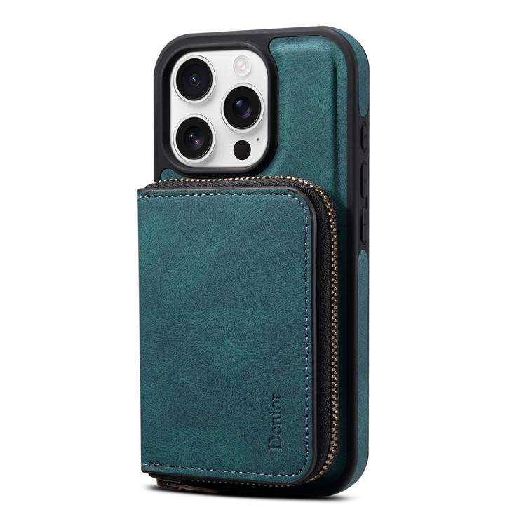 Funda de Cuero con Cremallera Magsafe Denior D26 Skin Feel para iPhone 14 Pro Max (Azul)