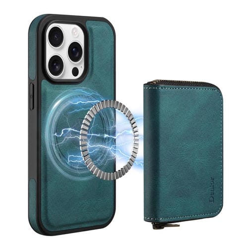 Funda de Cuero con Cremallera Magsafe Denior D26 Skin Feel para iPhone 12 Pro Max (Azul)