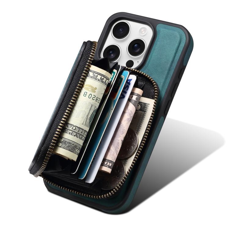 Funda de Cuero con Cremallera Magsafe Denior D26 Skin Feel para iPhone 12 Pro Max (Azul)