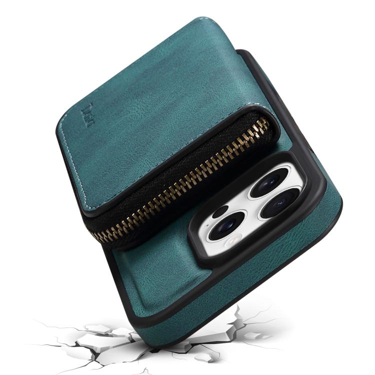 Funda de Cuero con Cremallera Magsafe Denior D26 Skin Feel para iPhone 12 Pro Max (Azul)