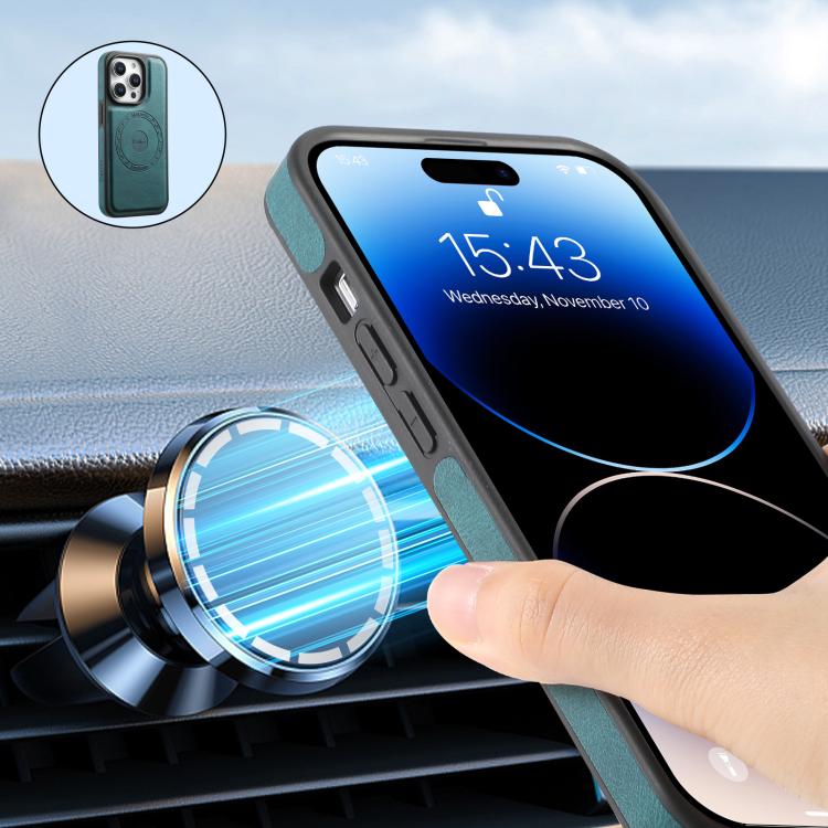 Funda de Cuero con Cremallera Magsafe Denior D26 Skin Feel para iPhone 12 Pro Max (Azul)