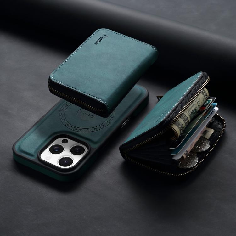 Funda de Cuero con Cremallera Magsafe Denior D26 Skin Feel para iPhone 12 Pro Max (Azul)