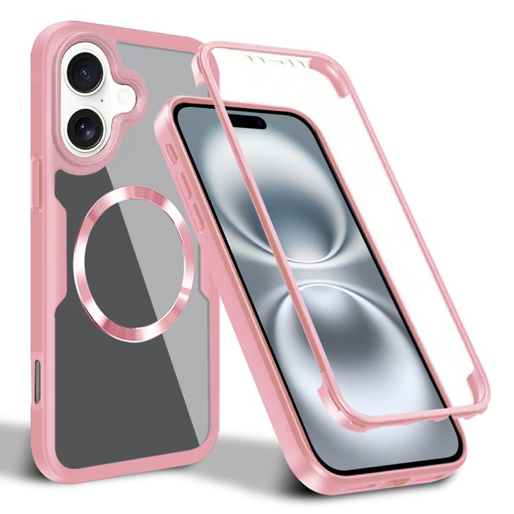 Funda para Teléfono Magsafe iPhone 16 Plus Textura de Cd (Rosa)