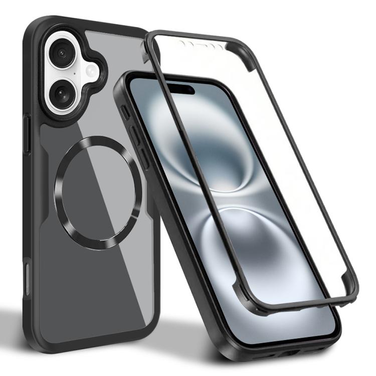 Funda para Teléfono Magsafe iPhone 16 Plus Textura de Cd (Negra)