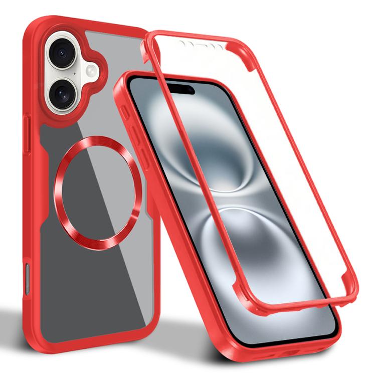 Funda para Teléfono Magsafe Apple iPhone 16 Plus Textura de Cd (Roja)