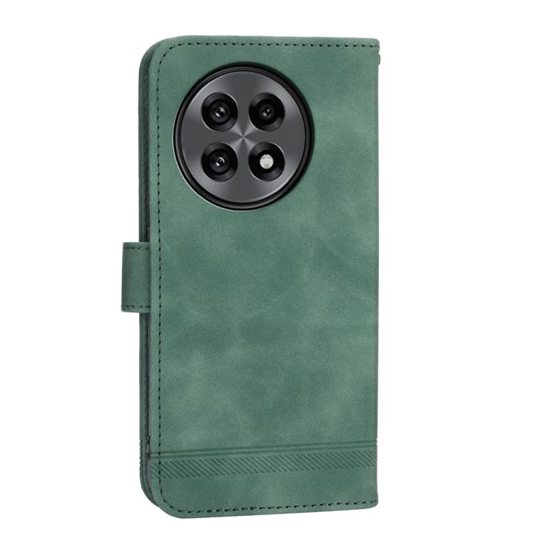 Funda híbrida de Cuero PU y TPU Dierfeng Dream Line para OnePlus 13R Ace 5 Ace 5 Pro (Verde)