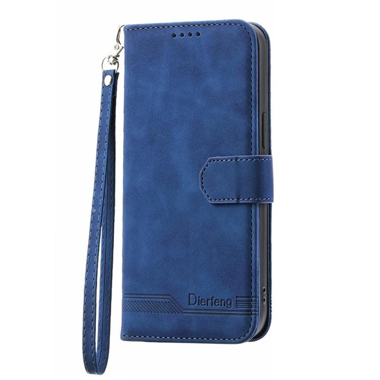 Funda híbrida de Cuero PU y TPU Dierfeng Dream Line para OnePlus 13R / Ace 5 / Ace 5 Pro (Azul)