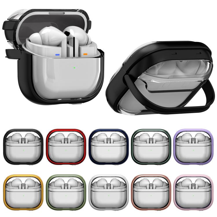 Funda híbrida TPU y PC con soporte para Samsung Galaxy Buds 3/3 Pro (Oro Rosa)