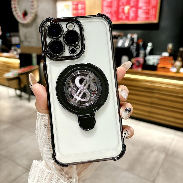 Funda para Teléfono con Soporte Magsafe para iPhone 14 Pro con Película para Lente (Negra)