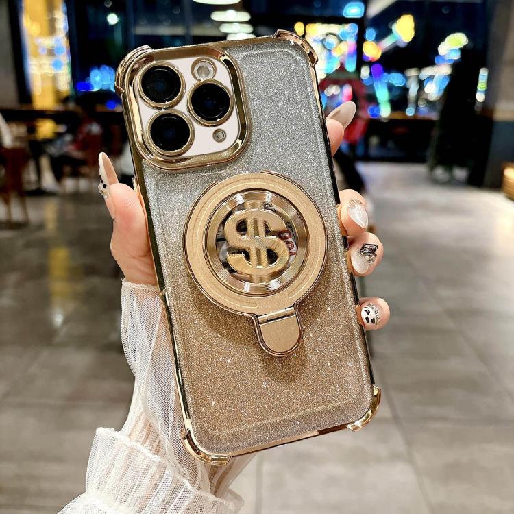 Estuche para Teléfono iPhone 11 Pro Max Soporte Magsafe Película Lente (Dorado)