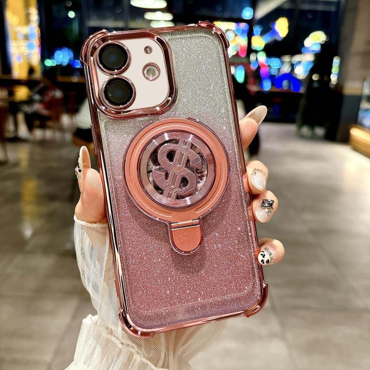 Funda para Teléfono iPhone 12 con Soporte Magsafe y Película para Lente (Rosa)