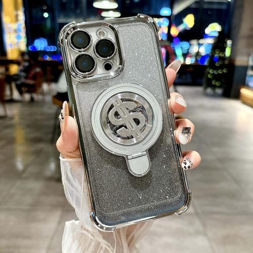 Estuche para Teléfono iPhone 14 Pro con Soporte Magsafe y Película para Lente (Plateado)