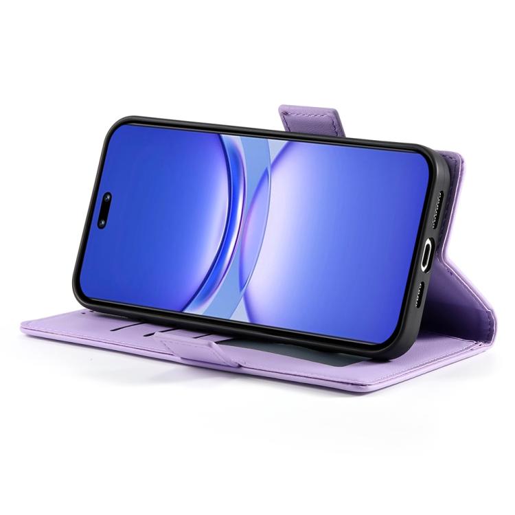 Funda de Cuero Esmerilado con Hebilla Lateral Magnética para Huawei Nova 13 Pro (Morado)