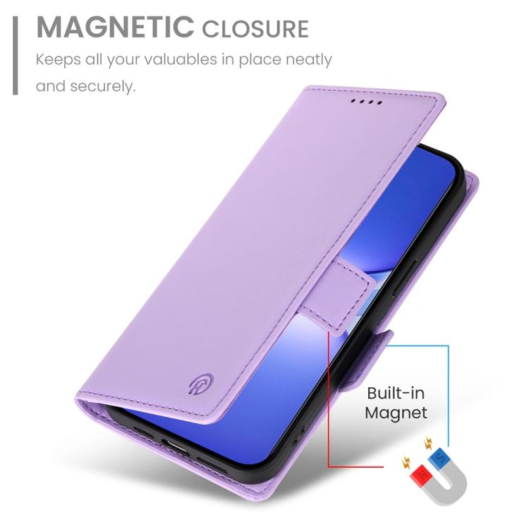 Funda de Cuero Esmerilado con Hebilla Lateral Magnética para Huawei Nova 13 Pro (Morado)