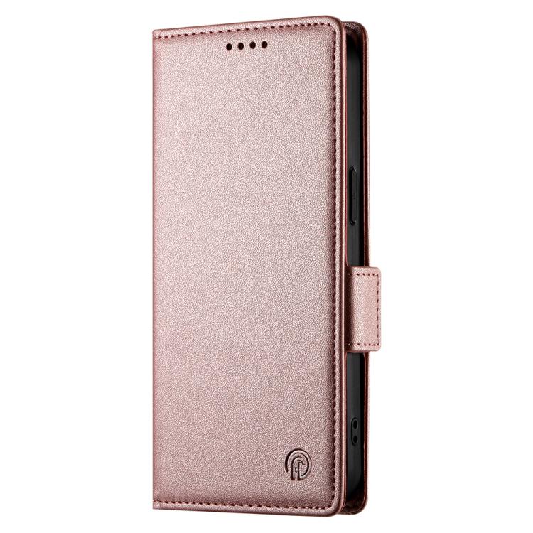 Funda magnética de cuero esmerilado con hebilla lateral para Huawei Nova 14 Ultra (oro rosa)