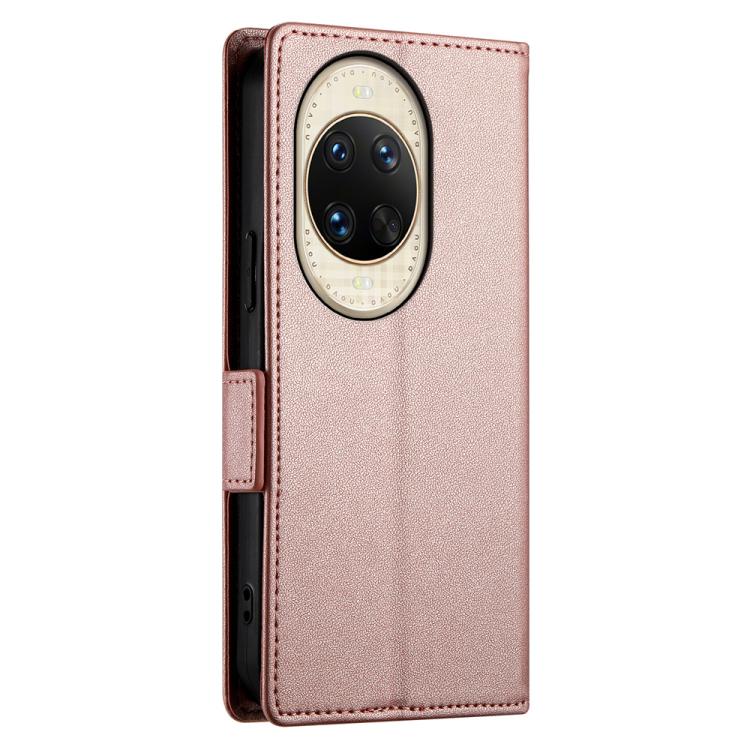Funda magnética de cuero esmerilado con hebilla lateral para Huawei Nova 14 Ultra (oro rosa)