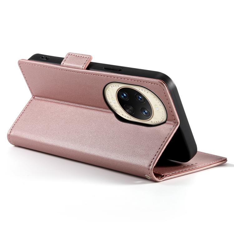 Funda magnética de cuero esmerilado con hebilla lateral para Huawei Nova 14 Ultra (oro rosa)