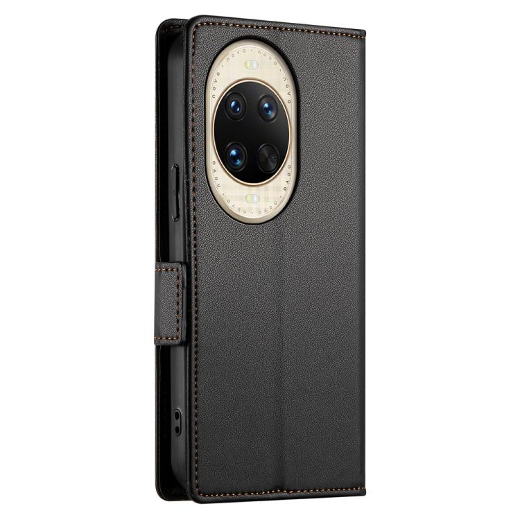 Funda de cuero esmerilado con hebilla lateral magnética para Huawei Nova 14 Ultra (negro)