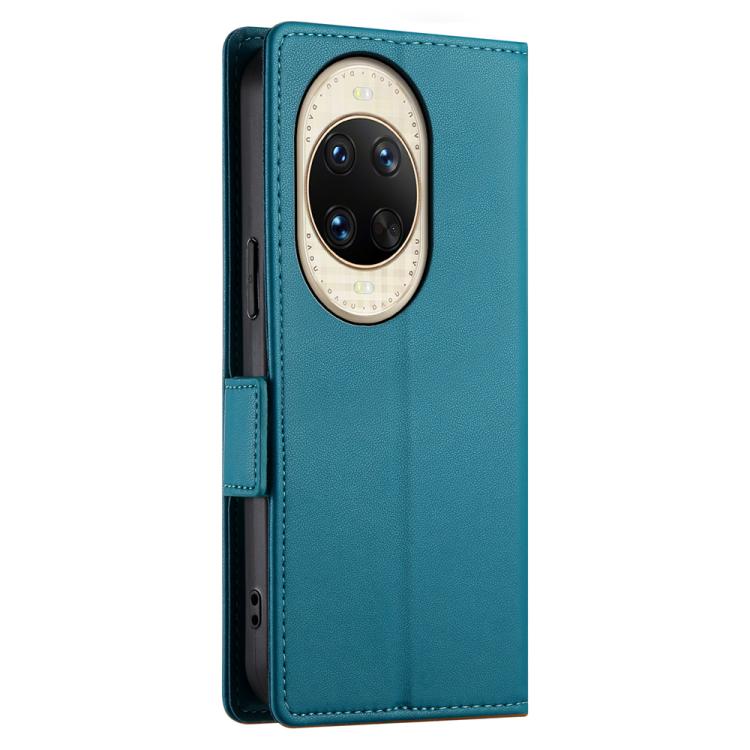 Funda de cuero esmerilado con hebilla lateral magnética para Huawei Nova 14 Ultra (azul)