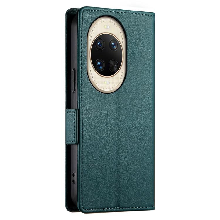 Funda de cuero esmerilado magnético con hebilla lateral para Huawei Nova 14 Ultra (verde oscuro)