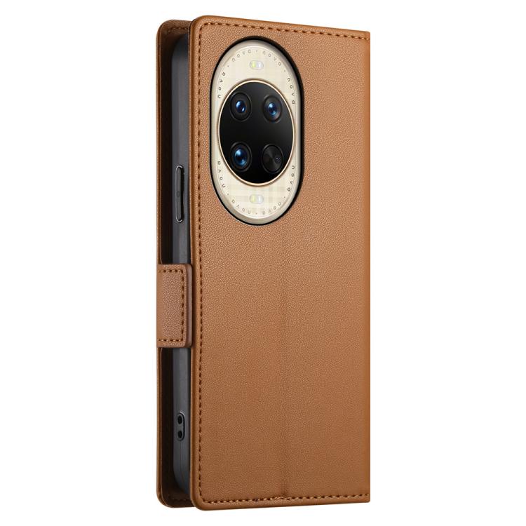 Funda de cuero esmerilado magnético con hebilla lateral para Huawei Nova 14 Ultra (marrón)