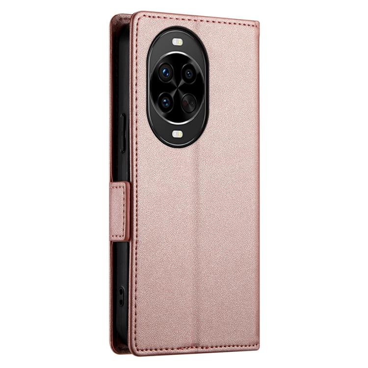 Funda magnética de cuero esmerilado con hebilla lateral para Huawei Nova 14 Pro (oro rosa)