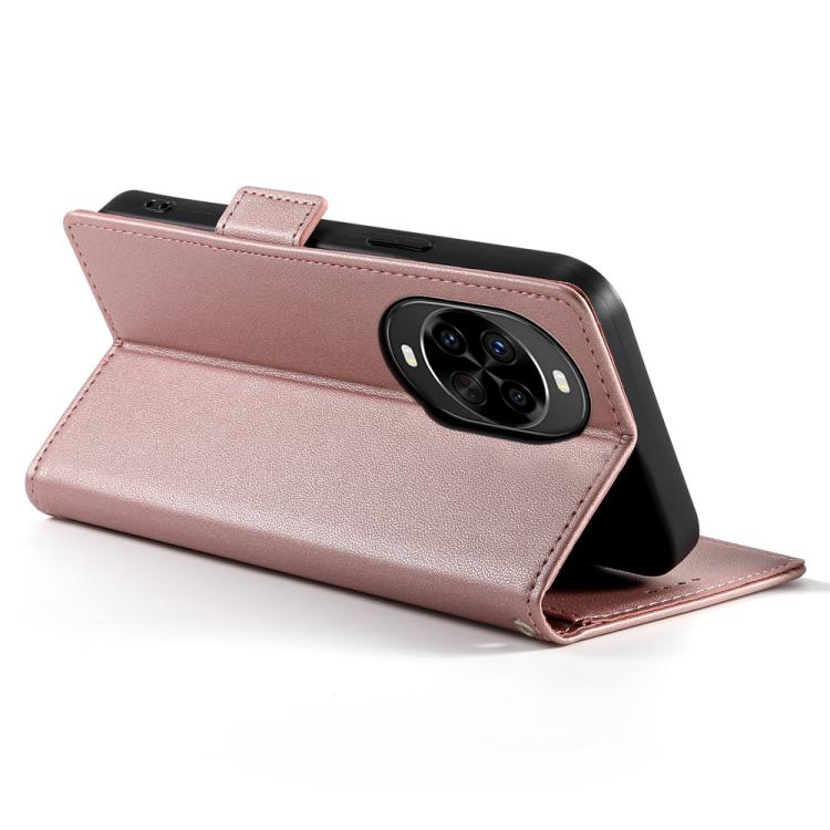 Funda magnética de cuero esmerilado con hebilla lateral para Huawei Nova 14 Pro (oro rosa)