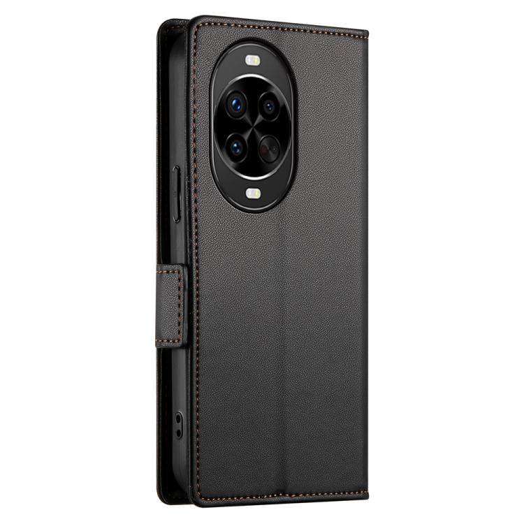 Funda de cuero esmerilado con hebilla lateral magnética para Huawei Nova 14 Pro (negro)