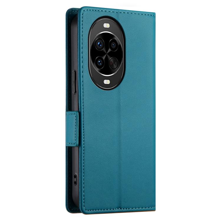 Funda de cuero esmerilado con hebilla lateral magnética para Huawei Nova 14 Pro (azul)