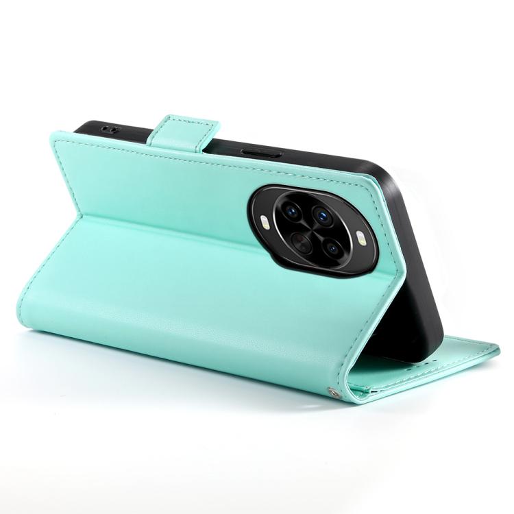 Funda de cuero esmerilado con hebilla lateral magnética para Huawei Nova 14 Pro (verde menta)