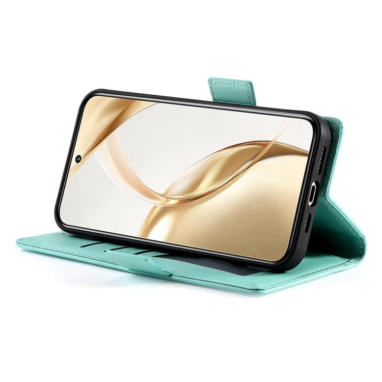 Funda de cuero esmerilado con hebilla lateral magnética para Huawei Nova 14 Pro (verde menta)