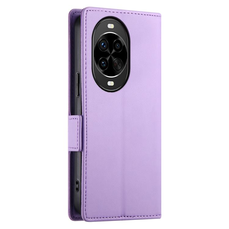 Funda de cuero esmerilado con hebilla lateral magnética para Huawei Nova 14 Pro (morado)