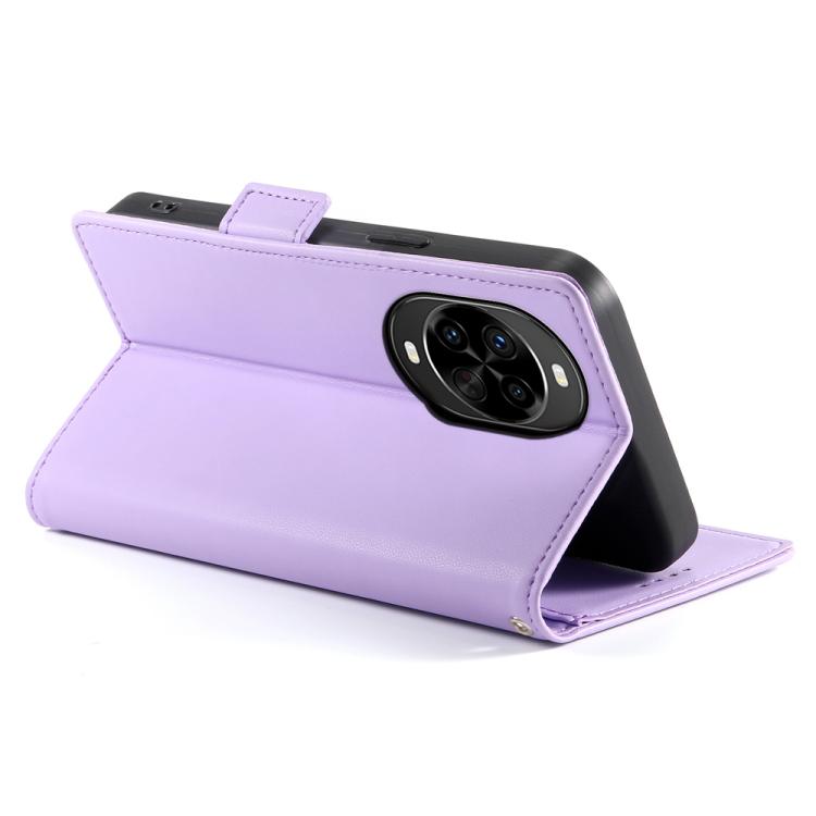 Funda de cuero esmerilado con hebilla lateral magnética para Huawei Nova 14 Pro (morado)