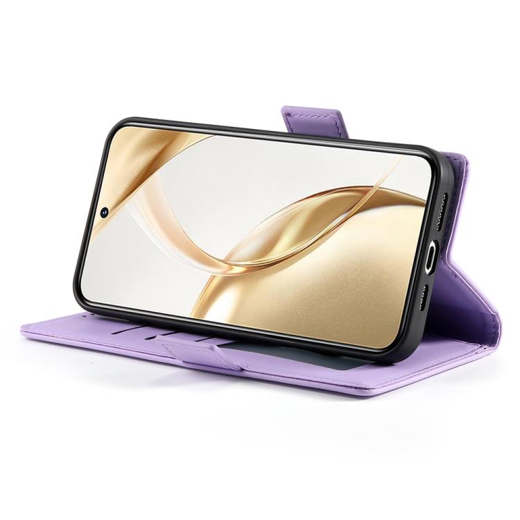 Funda de cuero esmerilado con hebilla lateral magnética para Huawei Nova 14 Pro (morado)
