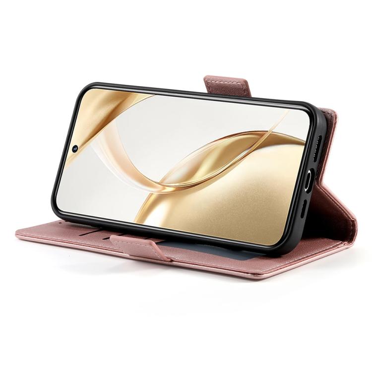 Funda magnética de cuero esmerilado con hebilla lateral para Huawei Nova 14 (oro rosa)