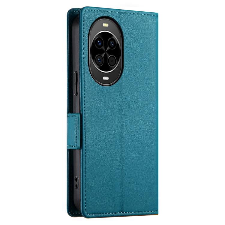 Funda de cuero esmerilado con hebilla lateral magnética para Huawei Nova 14 (azul)