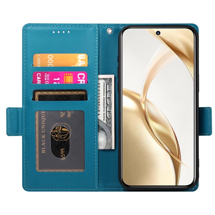 Funda de cuero esmerilado con hebilla lateral magnética para Huawei Nova 14 (azul)