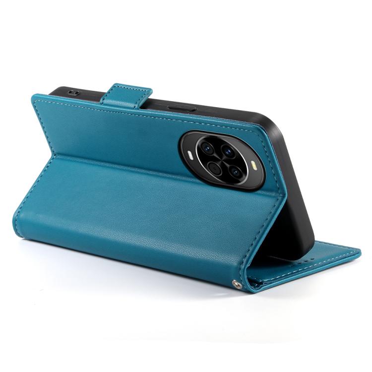 Funda de cuero esmerilado con hebilla lateral magnética para Huawei Nova 14 (azul)