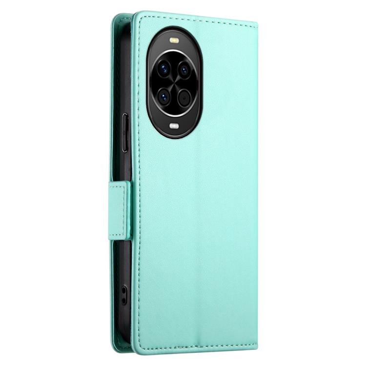 Funda magnética de cuero esmerilado con hebilla lateral para Huawei Nova 14 (verde menta)
