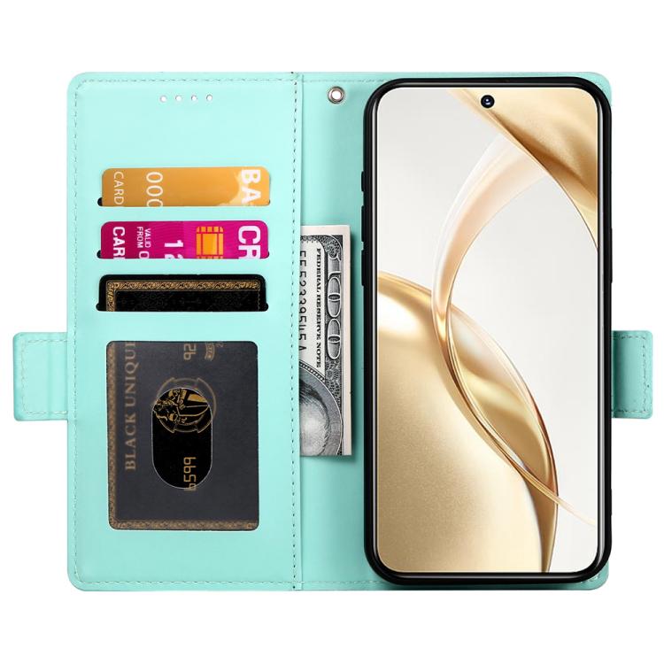 Funda magnética de cuero esmerilado con hebilla lateral para Huawei Nova 14 (verde menta)