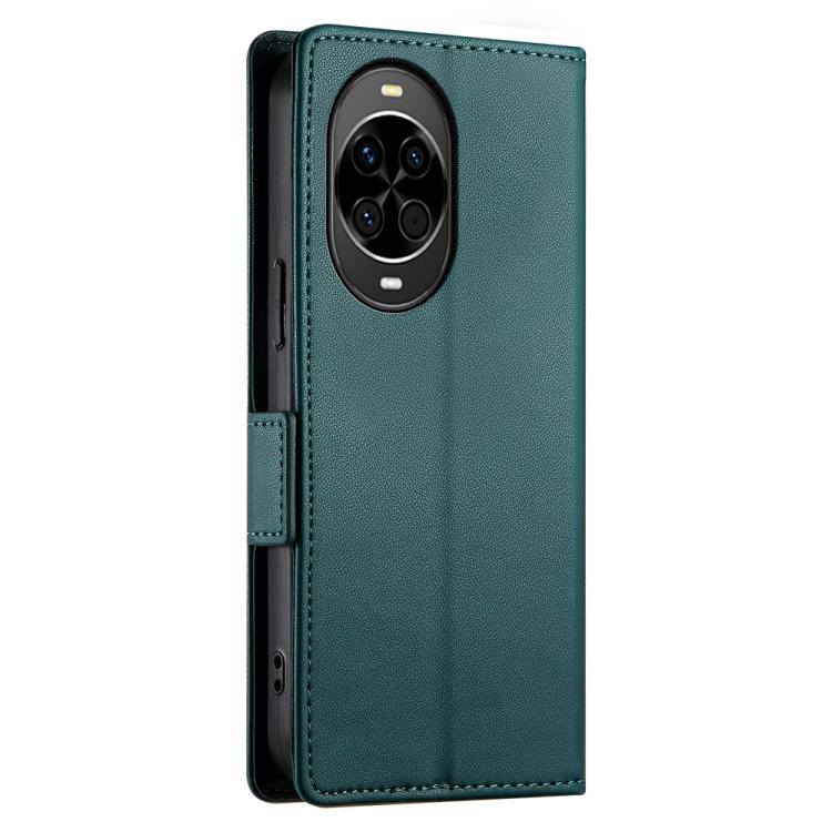 Funda de cuero esmerilado con hebilla lateral magnética para Huawei Nova 14 (verde oscuro)