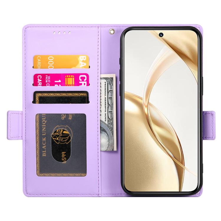Funda de cuero esmerilado con hebilla lateral magnética para Huawei Nova 14 (morado)