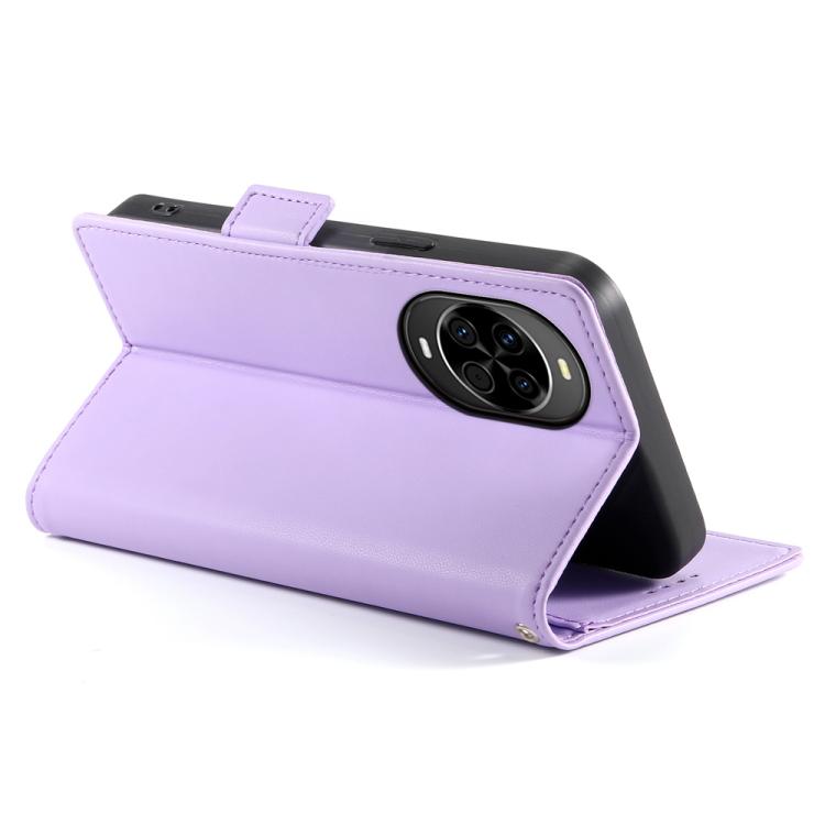 Funda de cuero esmerilado con hebilla lateral magnética para Huawei Nova 14 (morado)