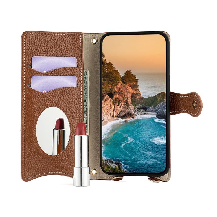 Funda de Cuero con Cadena Cruzada para Tecno Spark 30 5G y Pova 6 Neo 5G (Marrón)