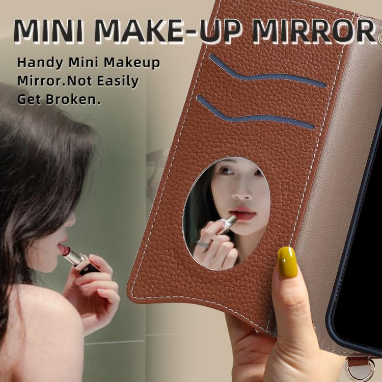 Funda de Cuero con Cadena Cruzada para Tecno Spark 30 5G y Pova 6 Neo 5G (Marrón)