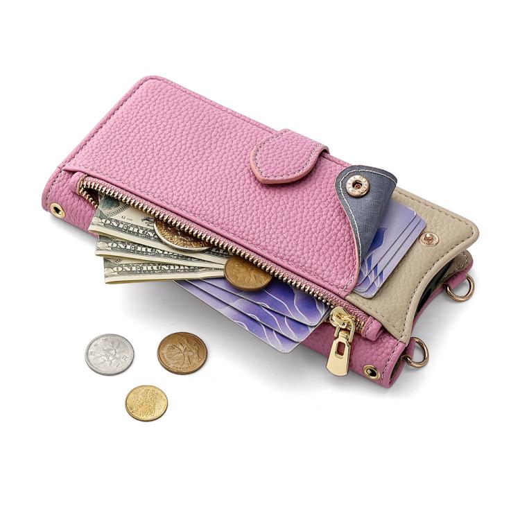 Funda de Cuero para OnePlus Ace 3 Pro con Cadena Cruzada y Diseño Cola de Pez (Rosa)