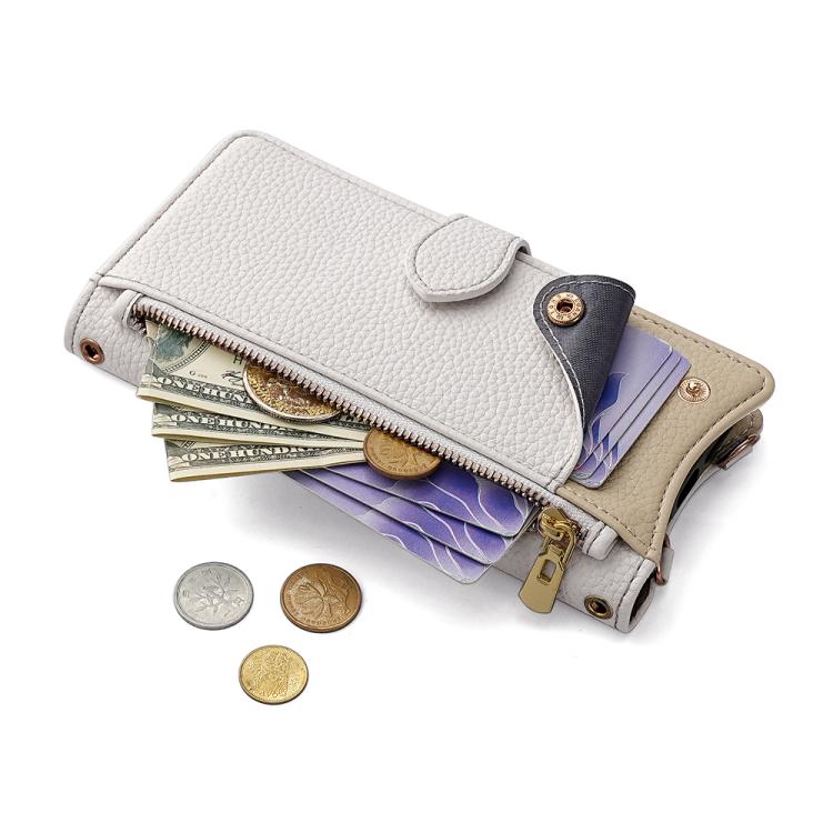 Funda Cuero Tipo Lichi OnePlus Nord N200 5G Diseño Cola de Pez Cadena Cruzada (Blanca)