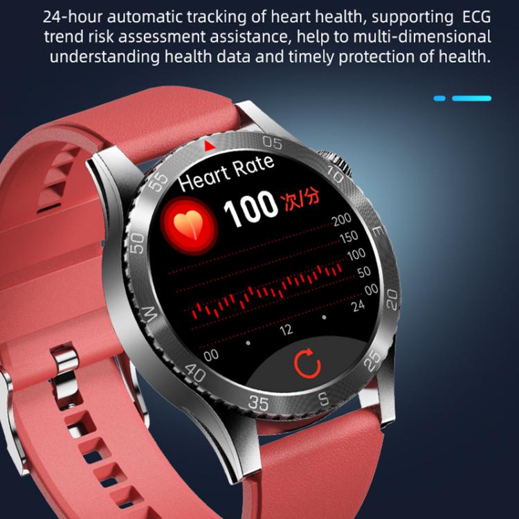 Reloj Inteligente H9 con Correa de Cuero, Pantalla 1,43", ECG, Llamadas Bluetooth, Asistente de Voz (Marrón)
