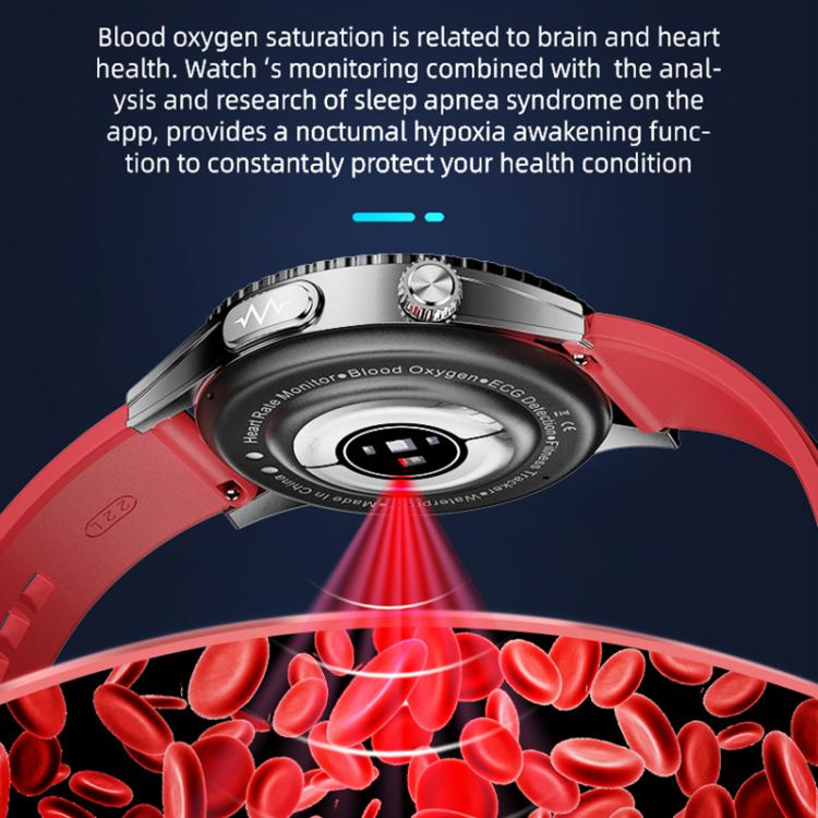Reloj Inteligente H9 con Correa de Cuero 1,43 Pulgadas ECG Llamadas Bluetooth Asistente de Voz (Negro)